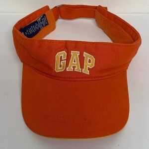 GAP Size Medium Kids (7-8) Unisex Orange GAP Adjustable Logo Sun Visor Hat